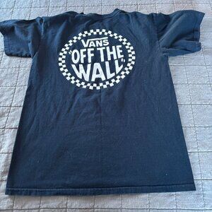 Mens Size Medium Vans navy blue front & back logo short sleeve tee shirt